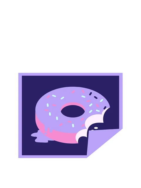 Jumping motion animation of bitten frosted donut graphic vector illustratio.. Stock Footage 324263837