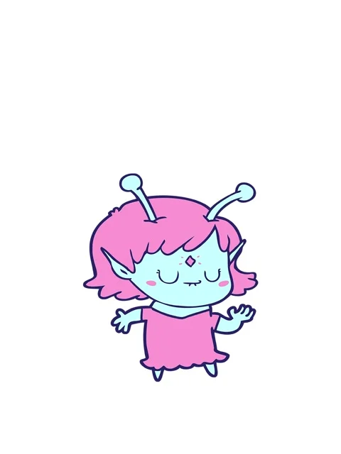 Jumping motion animation of a cartoon alien girl dancing Stock Footage 324481213