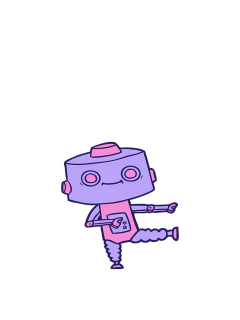 Jumping motion animation of cartoon android character Stock Footage 324200481
