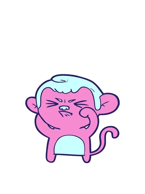 Jumping motion animation of cartoon angry monkey Stock Footage 324093531