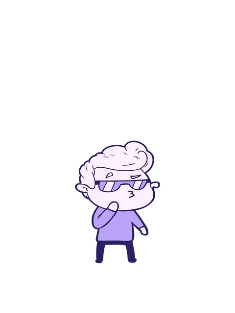 Jumping motion animation of cartoon of cool guy Stock Footage 324183595