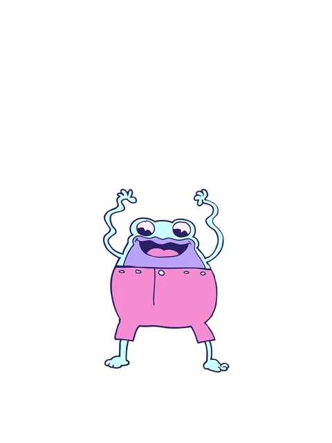 Jumping motion animation of cartoon doodle frog Stock Footage 324065081