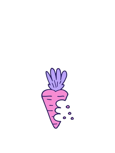 Jumping motion animation of cartoon doodle carrot with bite marks Stock Footage 324175557