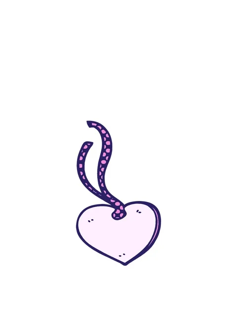 Jumping motion animation of cartoon doodle heart shaped gift tag Stock Footage 324193815