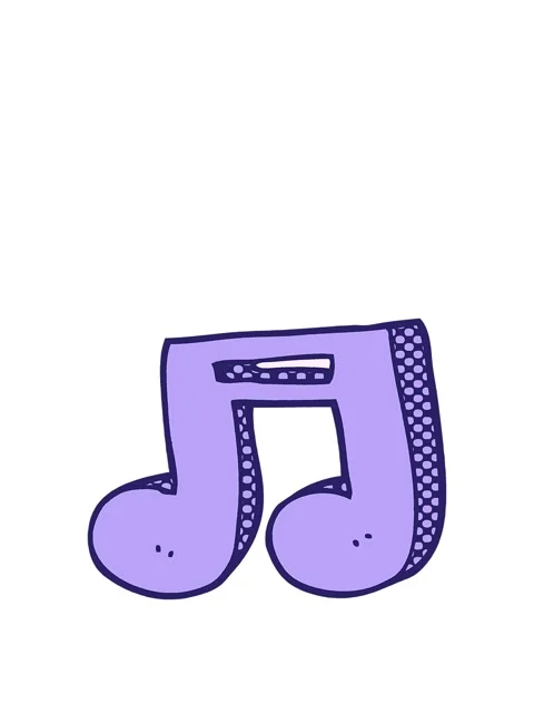 Jumping motion animation of cartoon doodle musical notes Video stock 324249785