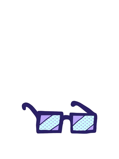 Jumping motion animation of cartoon doodle square spectacles Stock Footage 324343297