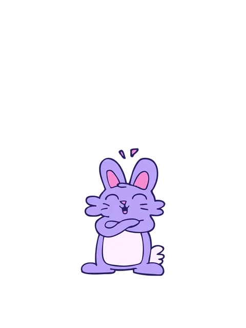 Jumping motion animation of cartoon doodle cute bunny Stock Footage 324388170