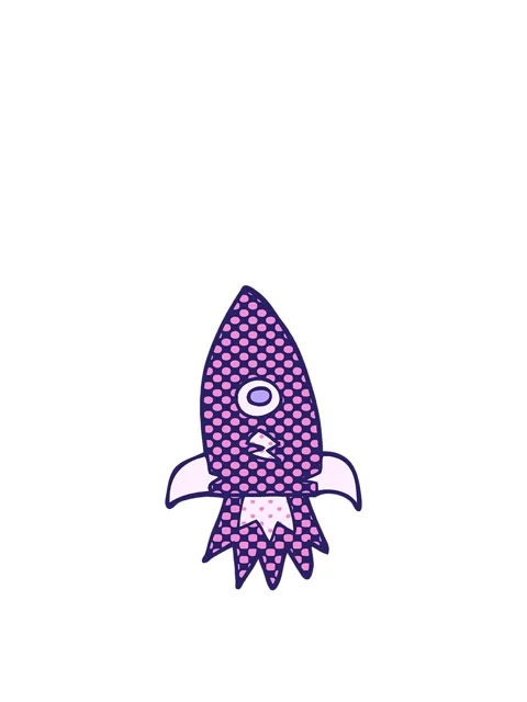 Jumping motion animation of cartoon doodle space rocket Stock Footage 324415675
