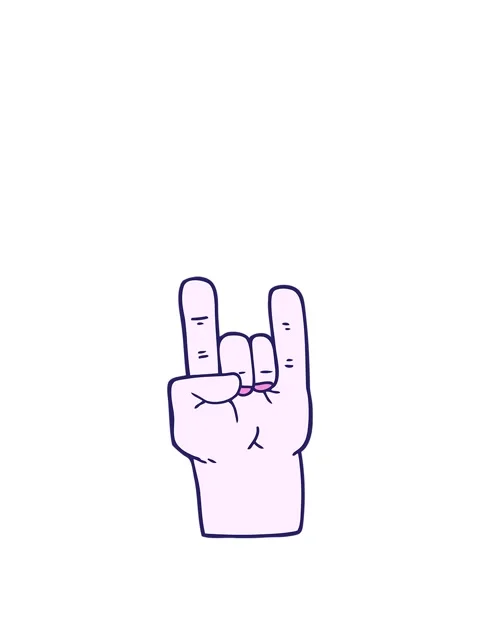 Jumping motion animation of cartoon doodle rock music hand Video stock 324431890