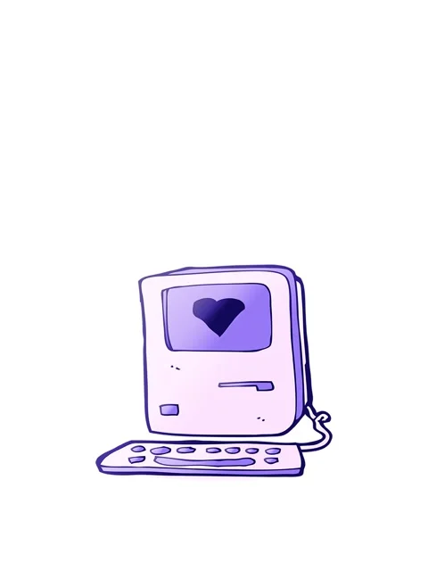 Jumping motion animation of cartoon old computer with love heart Stock Footage 324328722