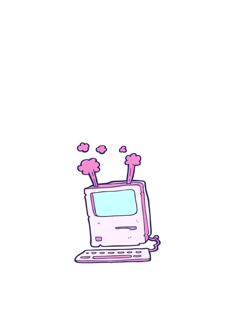 Jumping motion animation of cartoon of an old computer Stock Footage 324402023