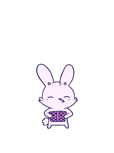 Jumping motion animation of curious bunny cartoon with present Stock Footage 324359561
