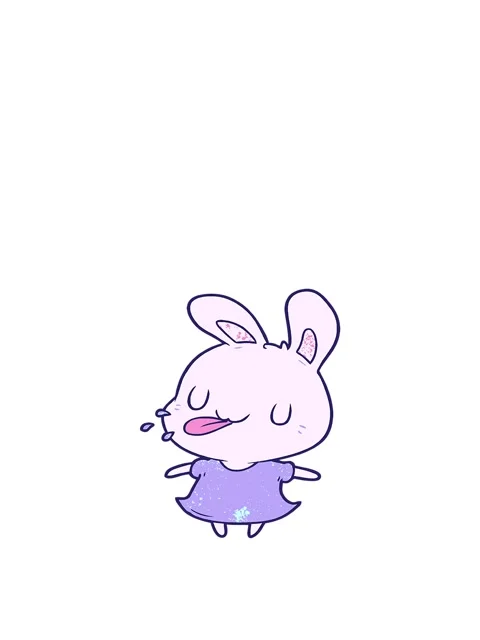 Jumping motion animation of cute cartoon rabbit blowing raspberry Stock Footage 324047907
