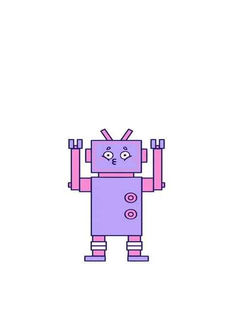 Jumping motion animation of cute cartoon of a robot image Stock Footage 324236862