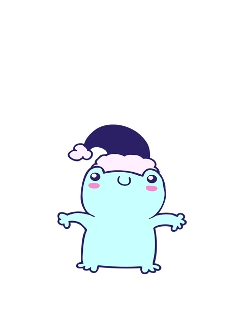 Jumping motion animation of cute cartoon frog wearing christmas hat Stock Footage 324250751