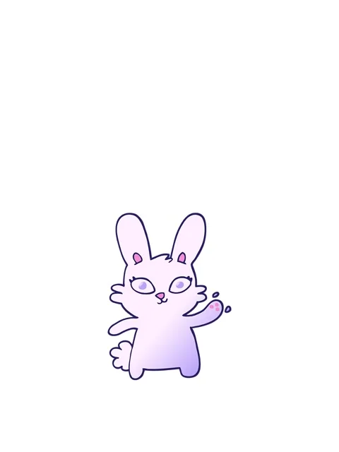 Jumping motion animation of cute vector gradient illustration cartoon rabbi.. Stock Footage 324045327
