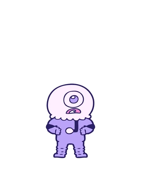 Jumping motion animation of cyclops alien spaceman cartoon Stock Footage 324255681