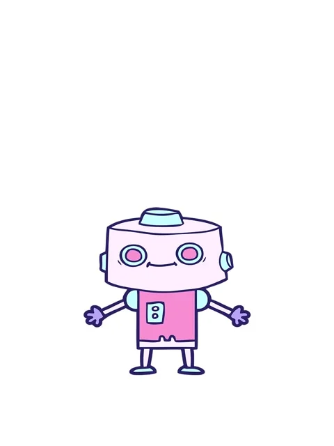 Jumping motion animation of a doodle of a robot Stock Footage 324463147