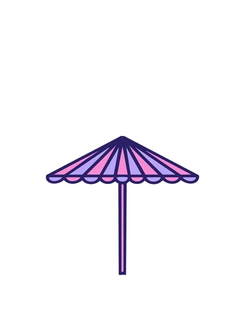 Jumping motion animation of a folding beach parasol Stock Footage 323596370