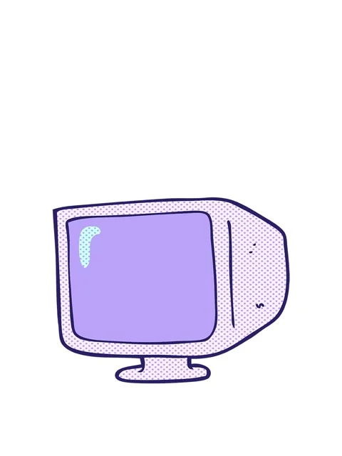 Jumping motion animation of freehand drawn cartoon old computer monitor Stock Footage 324232103