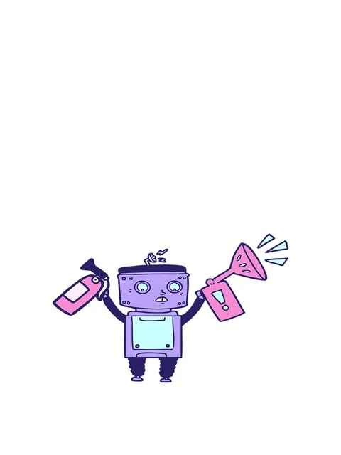 Jumping motion animation of a funny cartoon robot Stock Footage 324451906
