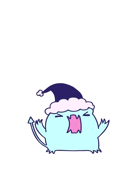 Jumping motion animation of hand drawn christmas cartoon of kawaii devil Stock Footage 324186946