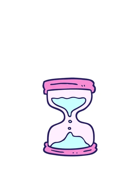 Jumping motion animation of hand drawn doodle style cartoon hourglass Stock Footage 324247538