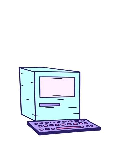 Jumping motion animation of hand drawn cartoon doodle of a computer and key.. Stock Footage 324328548