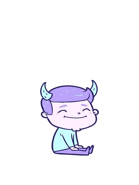 Jumping motion animation of happy cartoon man with devil horns Stock Footage 324233889