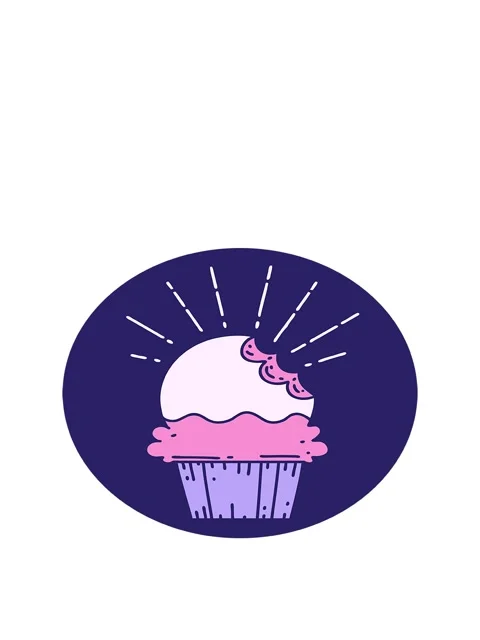 Jumping motion animation of icon of a tattoo style cupcake with missing bite 스톡 동영상 324203129
