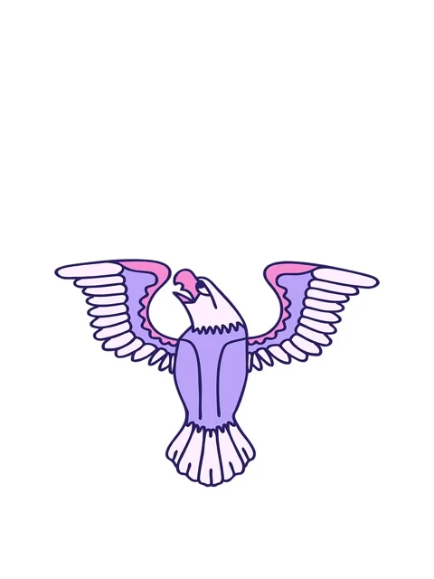 Jumping motion animation of iconic tattoo style image of an american eagle Stock Footage 324044072