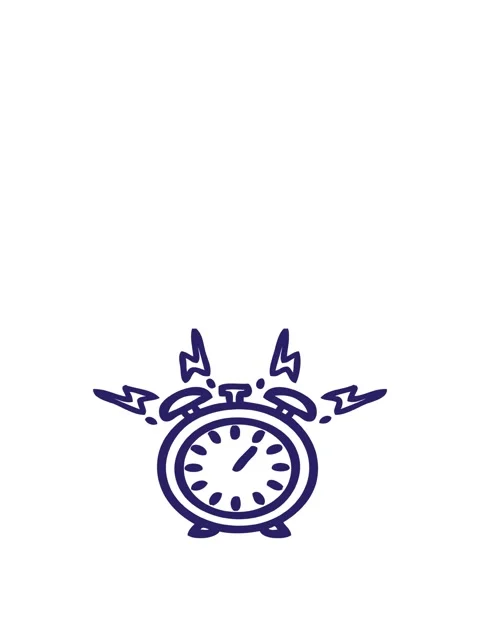 Jumping motion animation of line drawing cartoon of a ringing alarm clock ico Stock Footage 324424284
