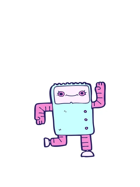 Jumping motion animation of retro cartoon robot Stock Footage 324397537