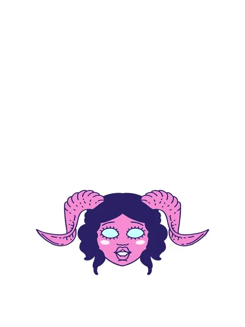 Jumping motion animation of Retro Tattoo Style tiefling character face Stock Footage 324305139