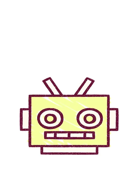 Jumping motion animation of Robot Head Chalk Drawing in bright glow color Stock Footage 324413200