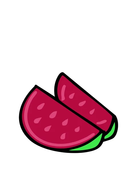 Jumping motion animation of slices of brazilian water melon Stock Footage 324041053