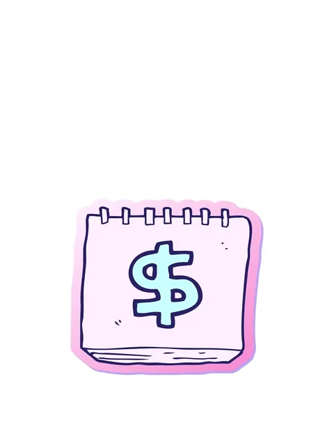 Jumping motion animation of sticker of a cartoon note pad with dollar symbol Stock Footage 324282360