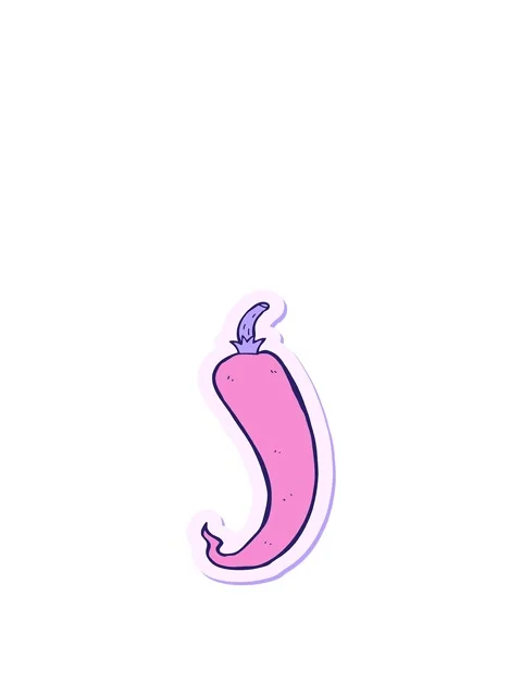 Jumping motion animation of sticker of a cartoon chilli pepper Stock Footage 324285493