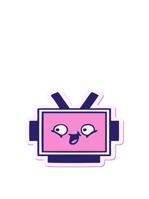 Jumping motion animation of sticker of a cute cartoon robot head design Stock Footage 324477121