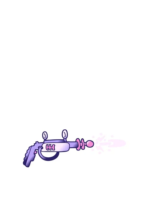 Jumping motion animation of vector gradient illustration cartoon ray gun Stock Footage 324200959