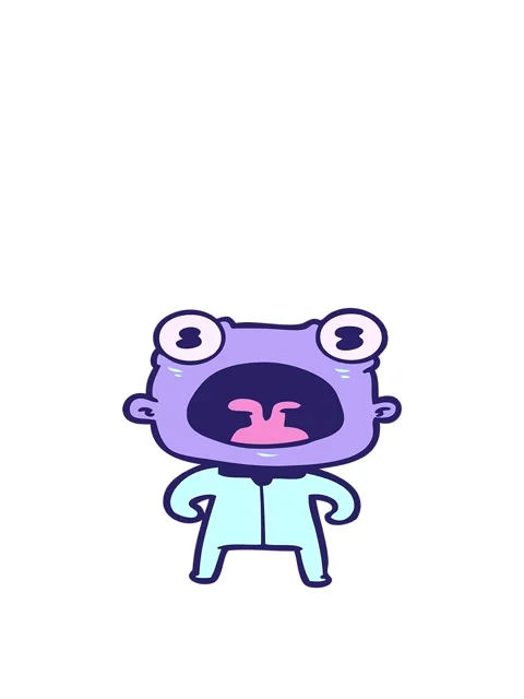 Jumping motion animation of weird alien shouting Stock Footage 324402909