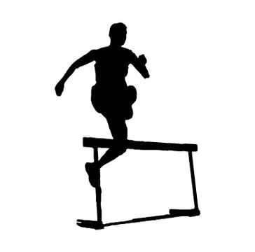 Jumping the obstacle Stock Illustration