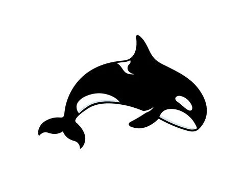 Jumping orca whale icon isolated on white background. Vector illustration Stock Illustration