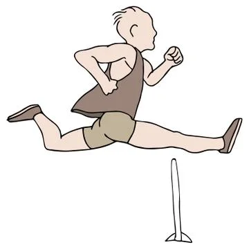 Jumping  over hurdle Stock Illustration