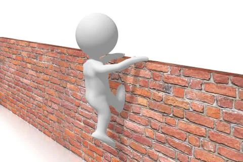 Jumping over wall/ conquering adversity/ overcoming problems concept Ilustração Stock