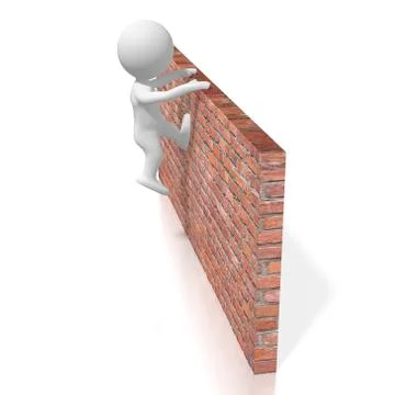 Jumping over wall/ overcoming problem concept Ilustração Stock