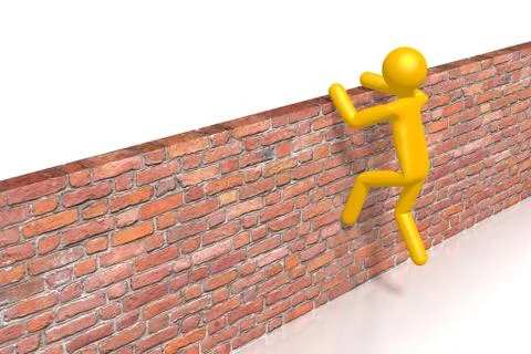 Jumping over wall, overcoming problems concept Ilustração Stock