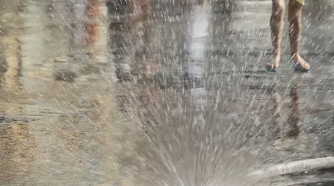 Jumping over water pomp Stock Footage 10606708