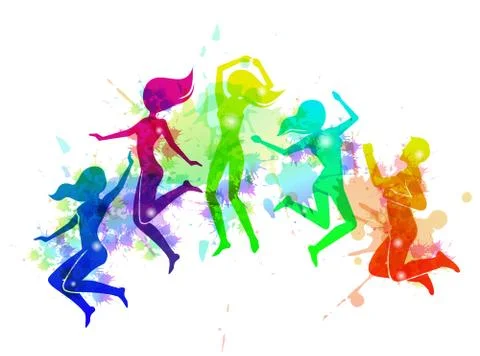 Jumping People Illustration Stockillustratie
