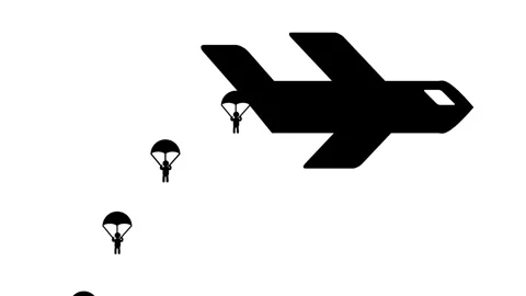Jumping from Plane Stock Footage 335667632